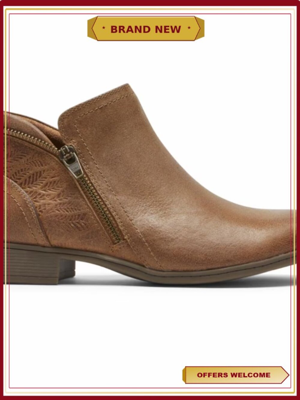 Cobb Hill Crosbie Burnished Leather Ankle Booties Comfort Arch Support